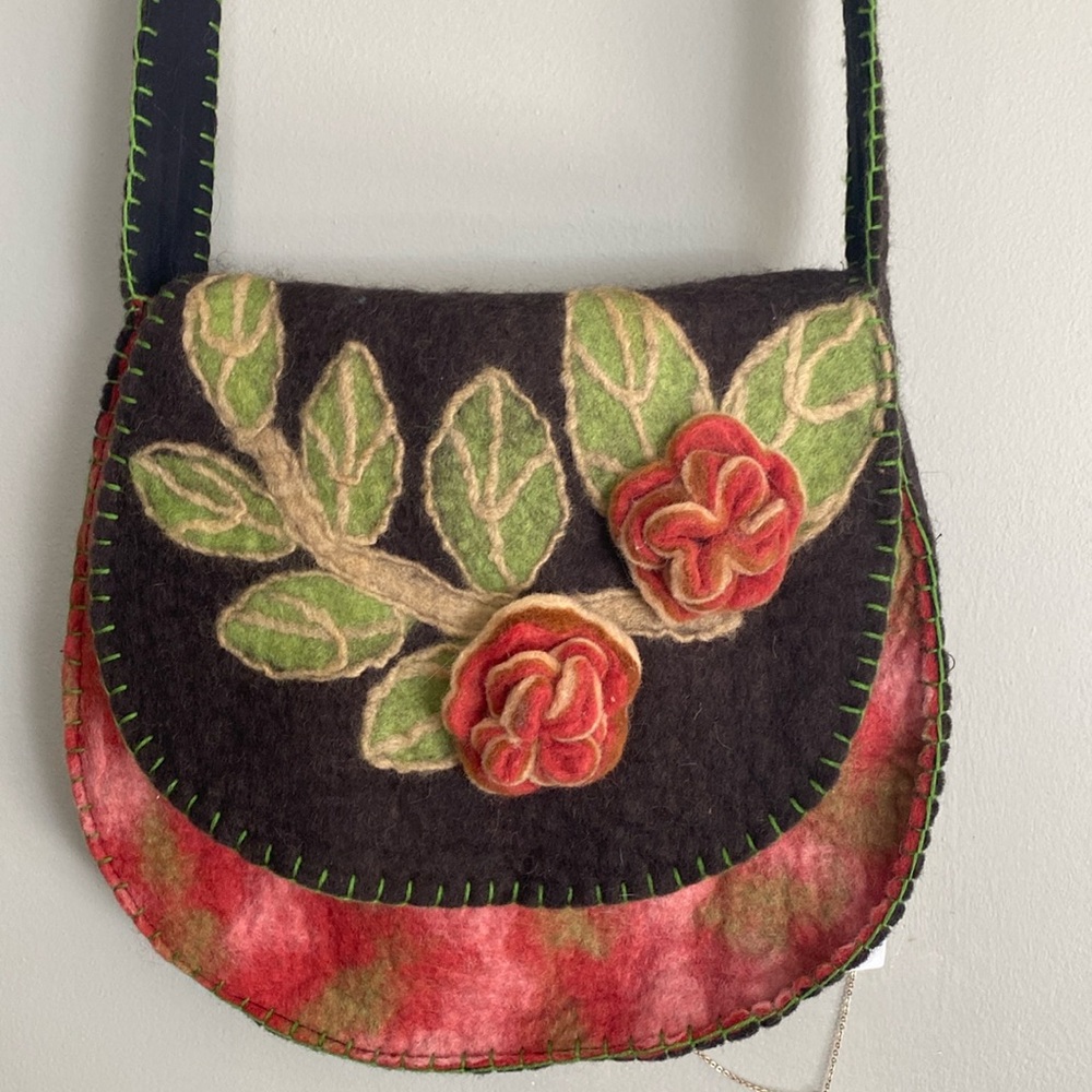 Rising Tide Wool Floral Purse